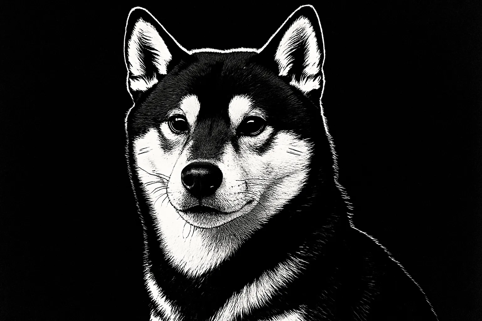 Black and White Shiba Inu | NFT & Meme Coin Trend