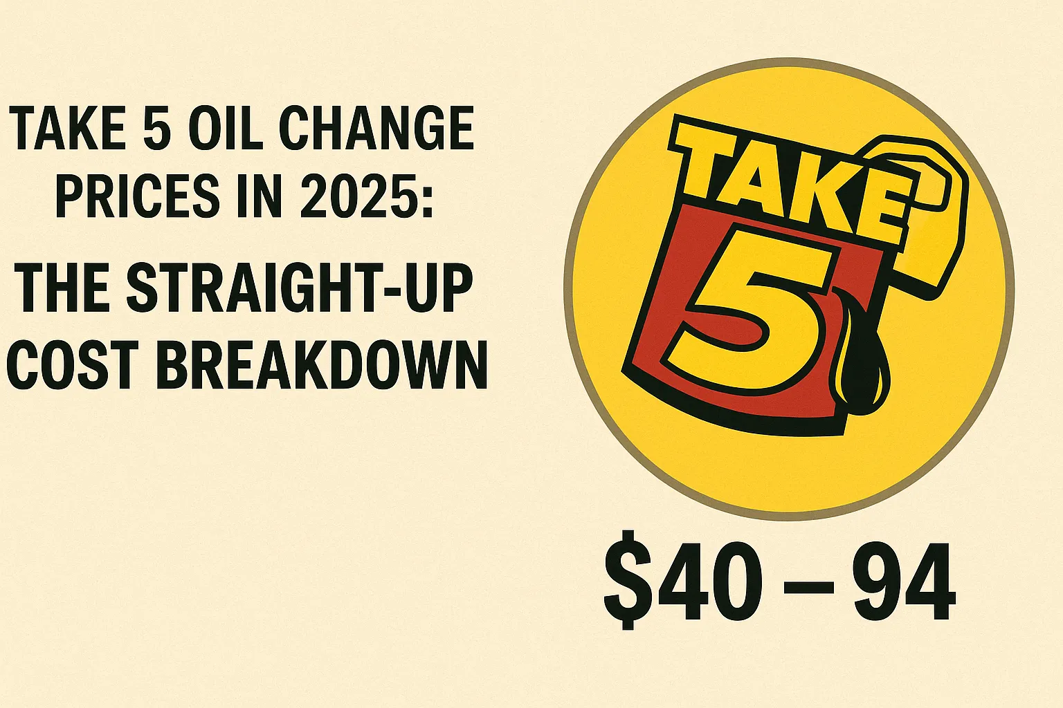Take 5 Oil Change Cost 2025: Current Prices & Coupons
